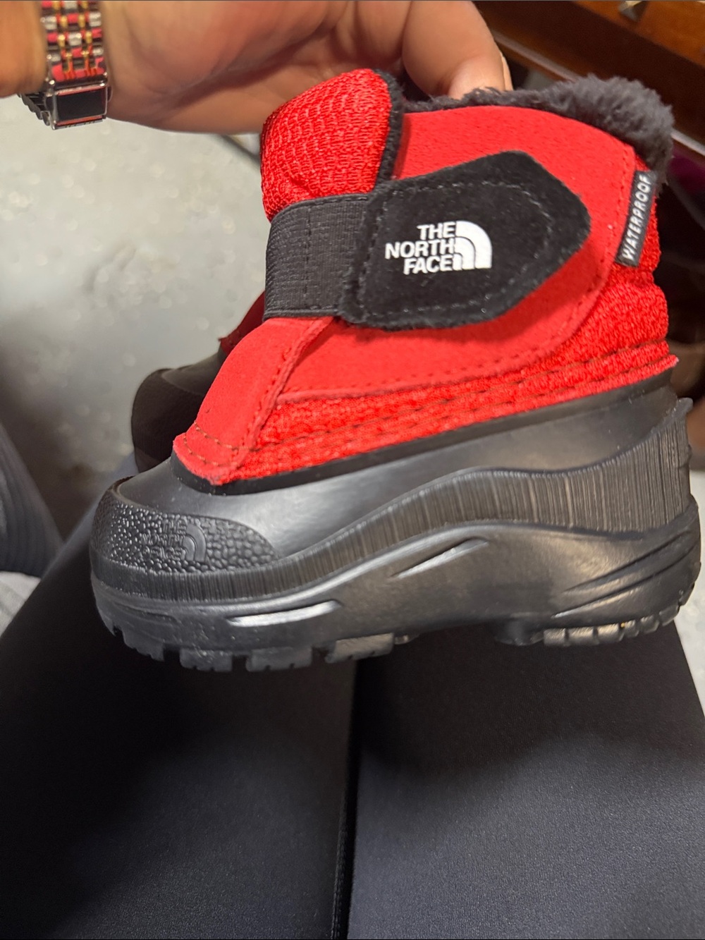 The North Face Kids Red and Black Waterproof Snow Boot